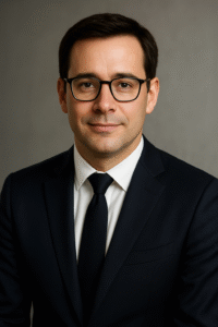 Daniel Brooks, Editor-in-Chief of The North Headlines, in a professional headshot wearing a navy suit and glasses