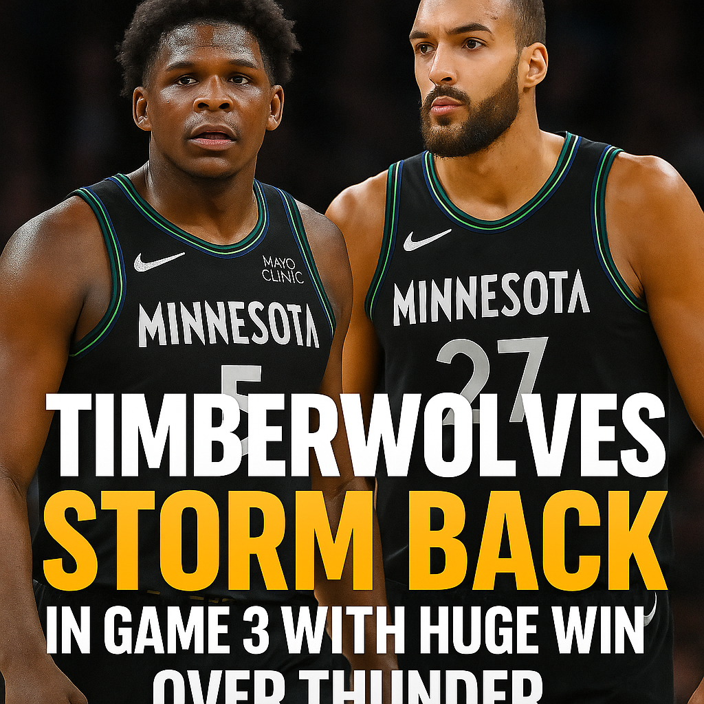  Anthony Edwards and Rudy Gobert celebrate Timberwolves' Game 3 win over Thunder in NBA Playoffs 2025