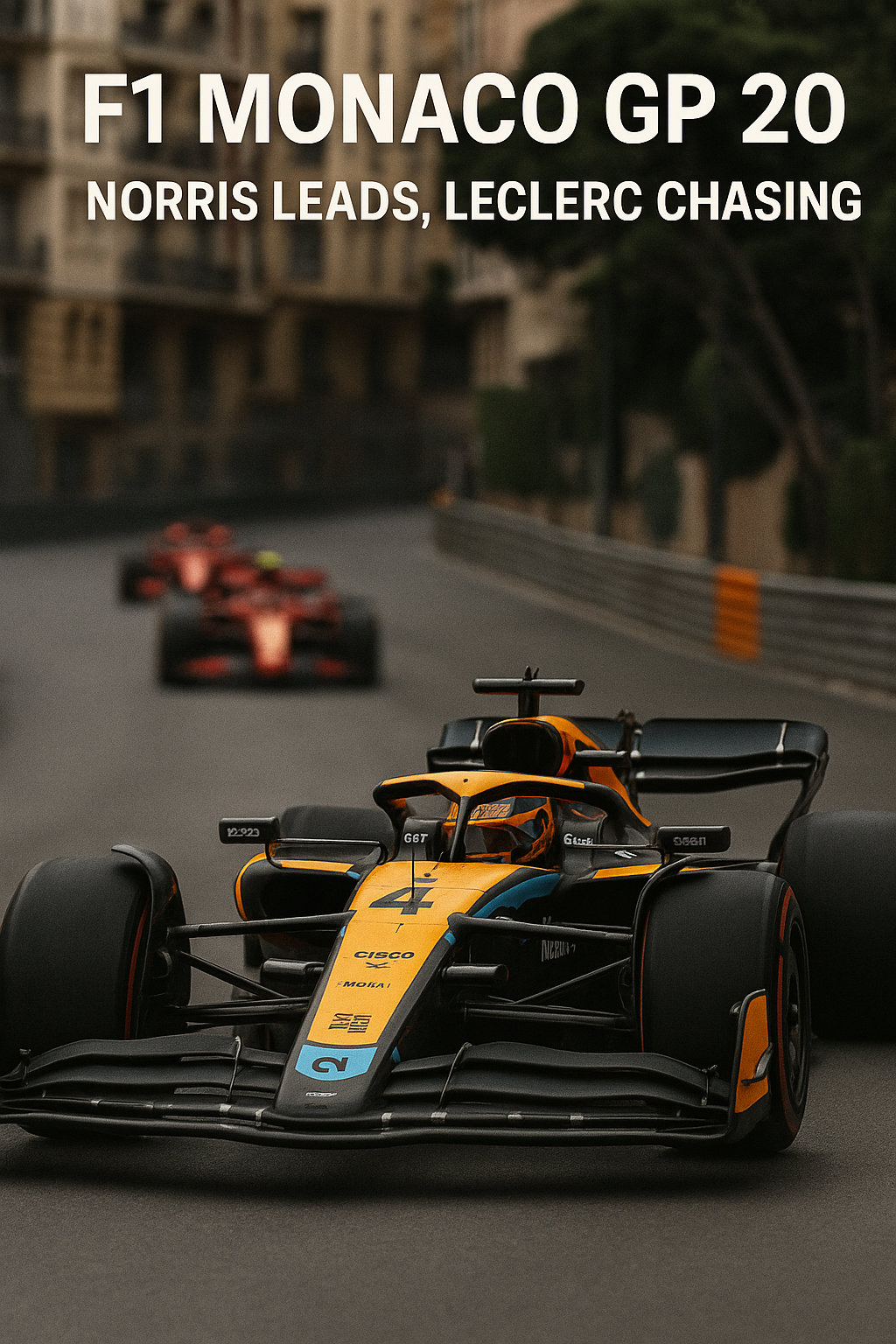 Lando Norris leads the 2025 F1 Monaco Grand Prix with Leclerc chasing in Monte Carlo