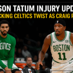 Jayson Tatum injury update headline with Torrey Craig in action for Celtics during NBA 2025 season