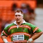 Mark Jones in Neath RFC rugby kit during a Welsh league match