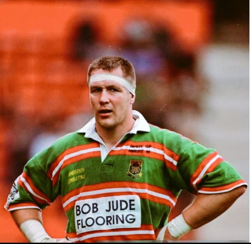Mark Jones in Neath RFC rugby kit during a Welsh league match