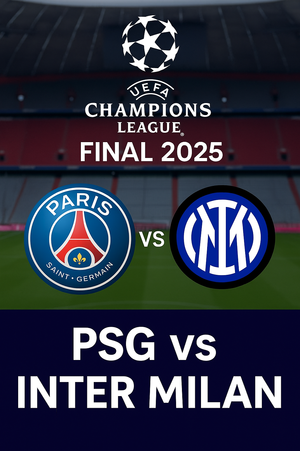 Champions League Final 2025 PSG vs Inter Milan in-match graphic