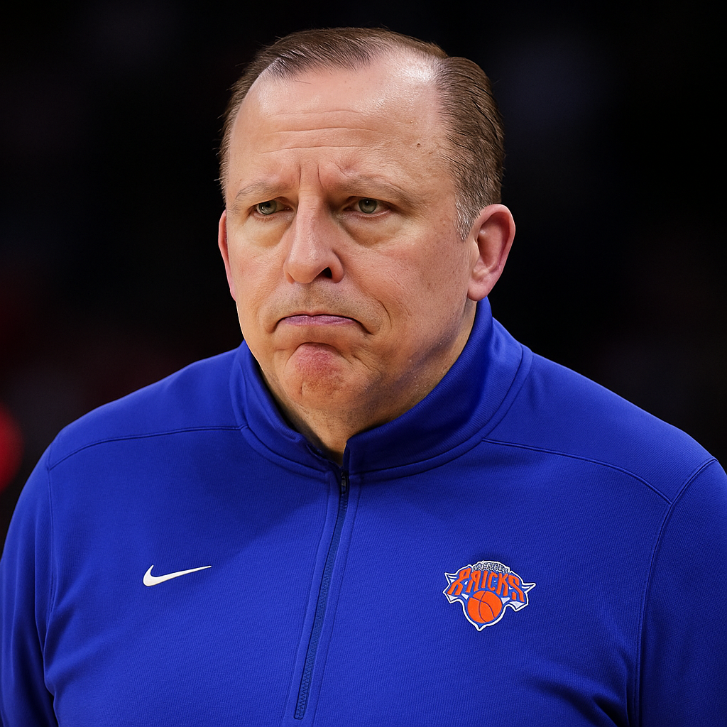 Tom Thibodeau reacts during Knicks game amid coaching speculation