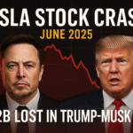Tesla stock crash June 2025 – Elon Musk and Donald Trump feud wipes out $152 billion in company value