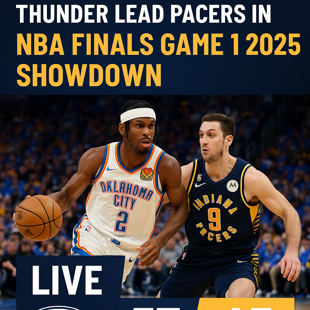 NBA Finals Game 1 2025 – Thunder vs Pacers Live Score Graphic