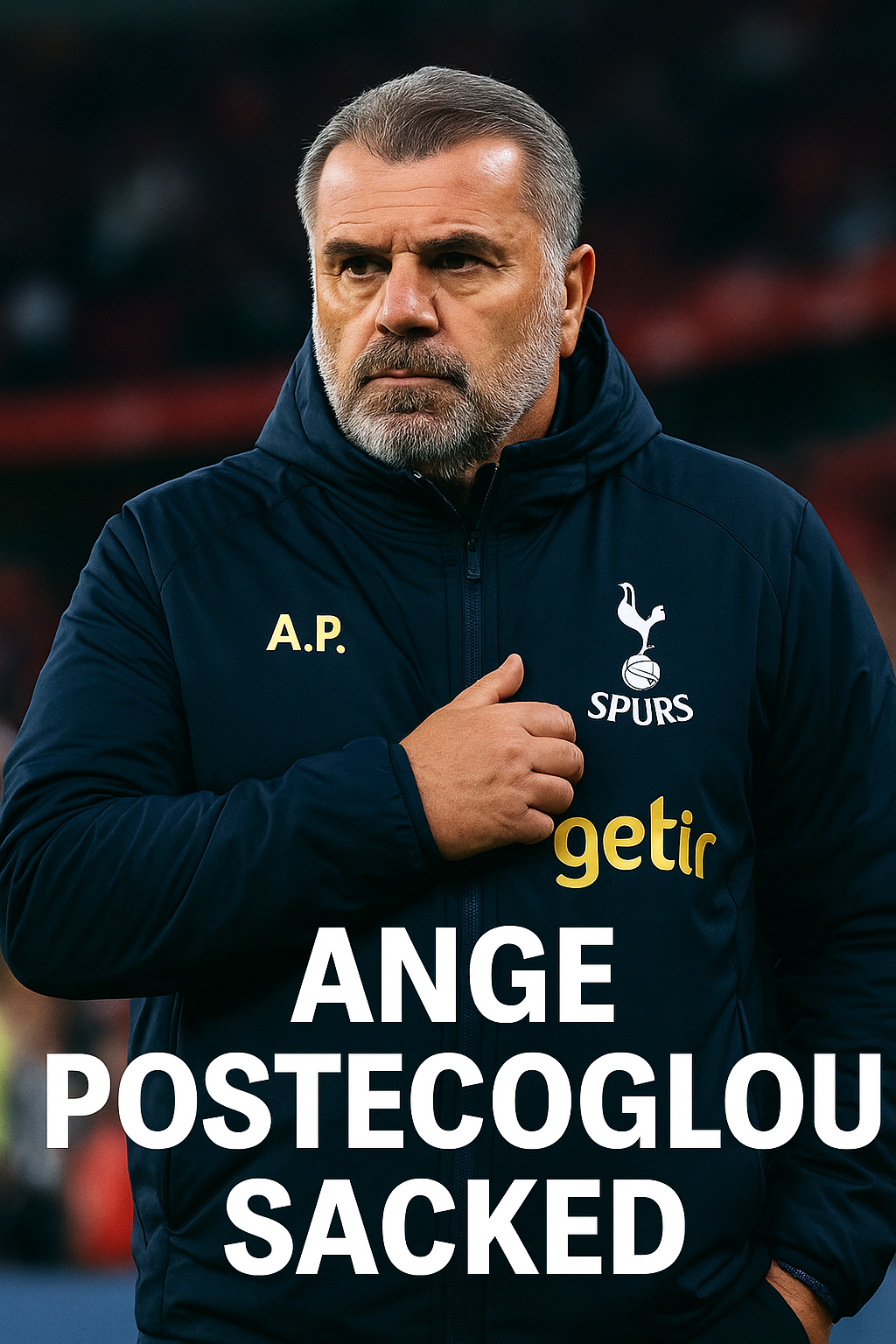 Ange Postecoglou sacked as Spurs manager standing in stadium 2025