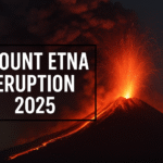Mount Etna Eruption 2025 featured image showing lava fountain and ash cloud in Sicily