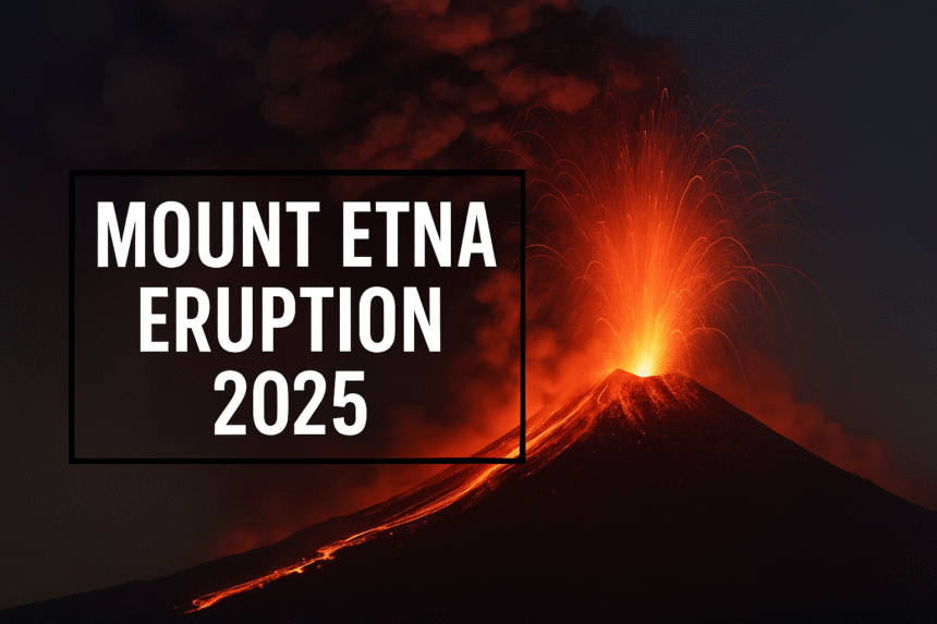 Mount Etna Eruption 2025 featured image showing lava fountain and ash cloud in Sicily