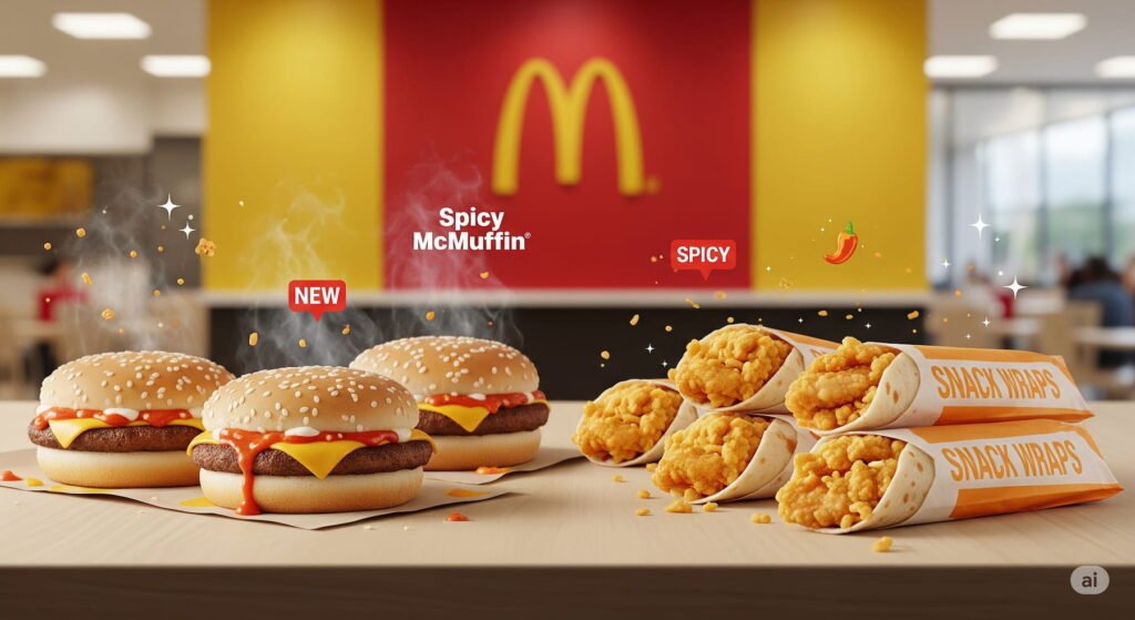 McDonald’s Big Announcement shows Spicy McMuffins and Snack Wraps launching July 2025 in nationwide menu update